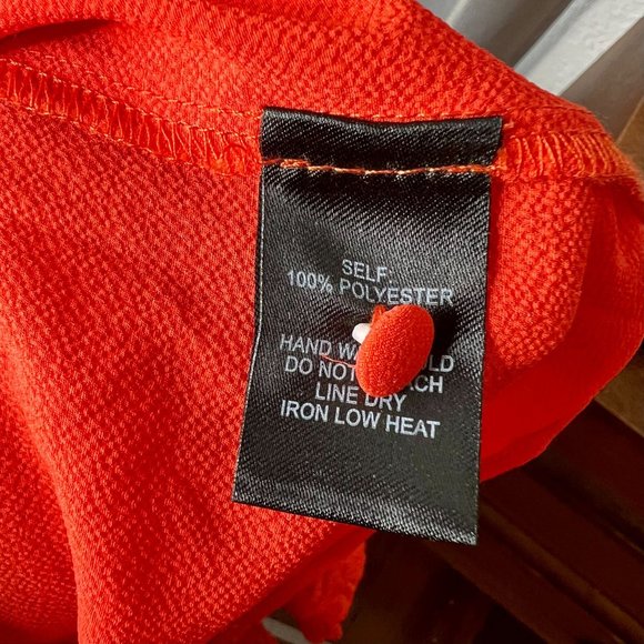 Lulu's Red Sheer Short Sleeve Keyhole Back Blouse Women's Size Medium M - Picture 6 of 7